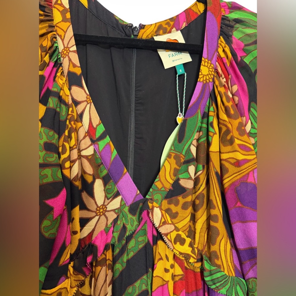 $285 NEW Gorgeous & Colorful FARM RIO Star Fruit Maxi Dress - Picture 16 of 16